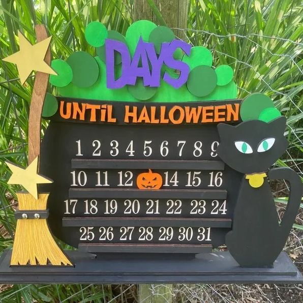 Wood Halloween Countdown Calendar