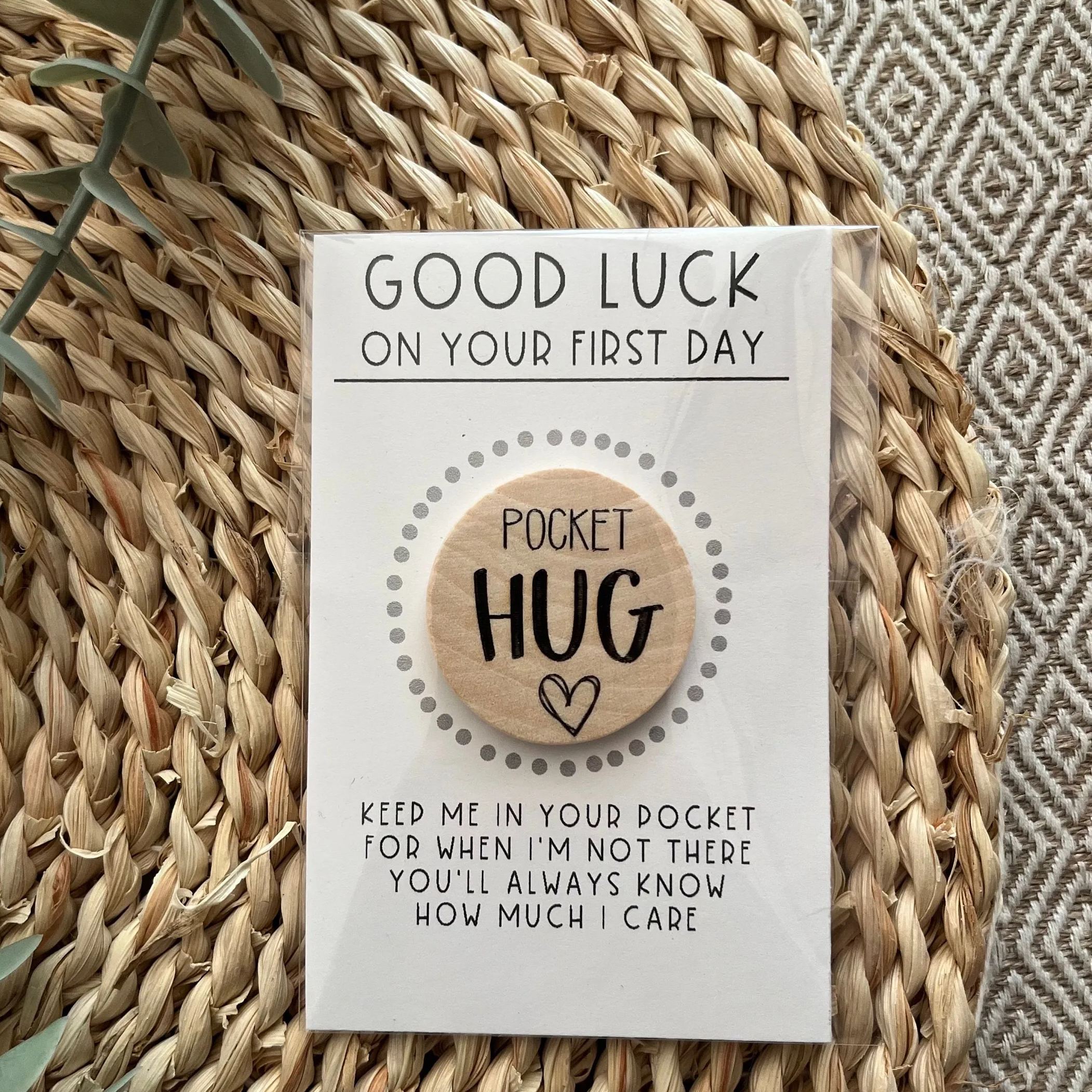 Back to School Wood Pocket Hug Token