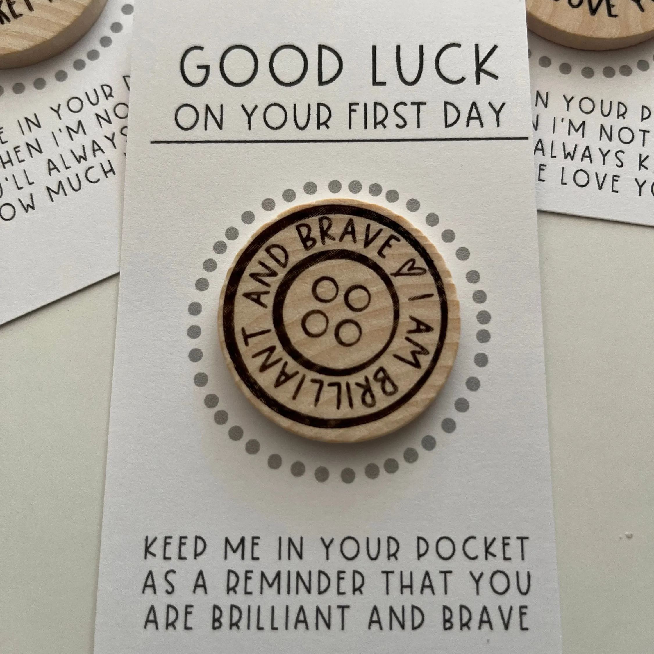 Back to School Wood Pocket Hug Token
