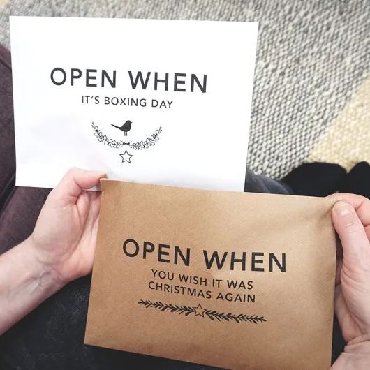 Open When Envelopes for Christmas