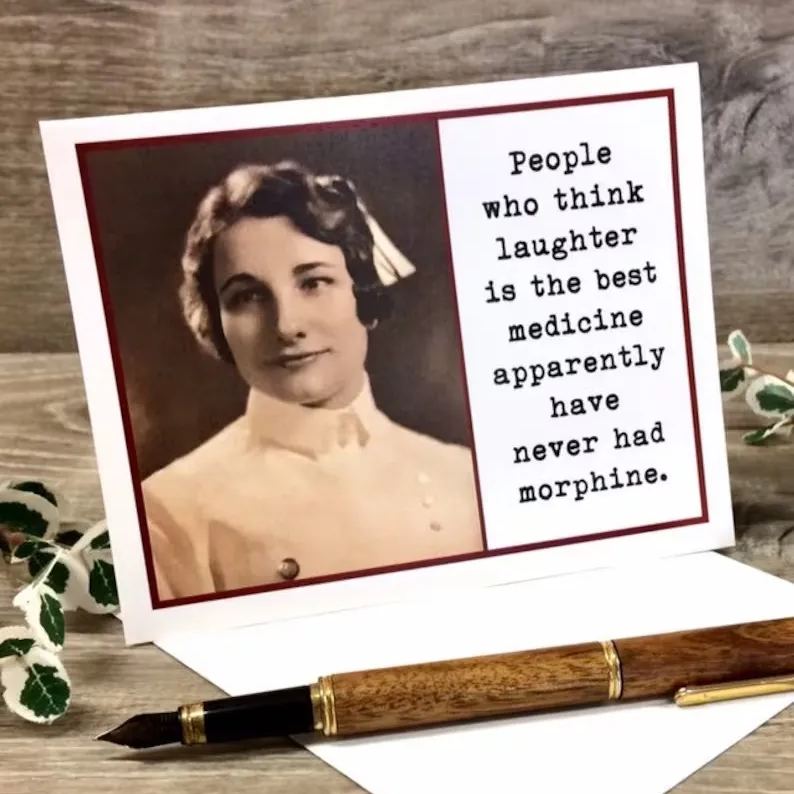  Funny Vintage Photo Card for Nurse - Can't Fix Stupid