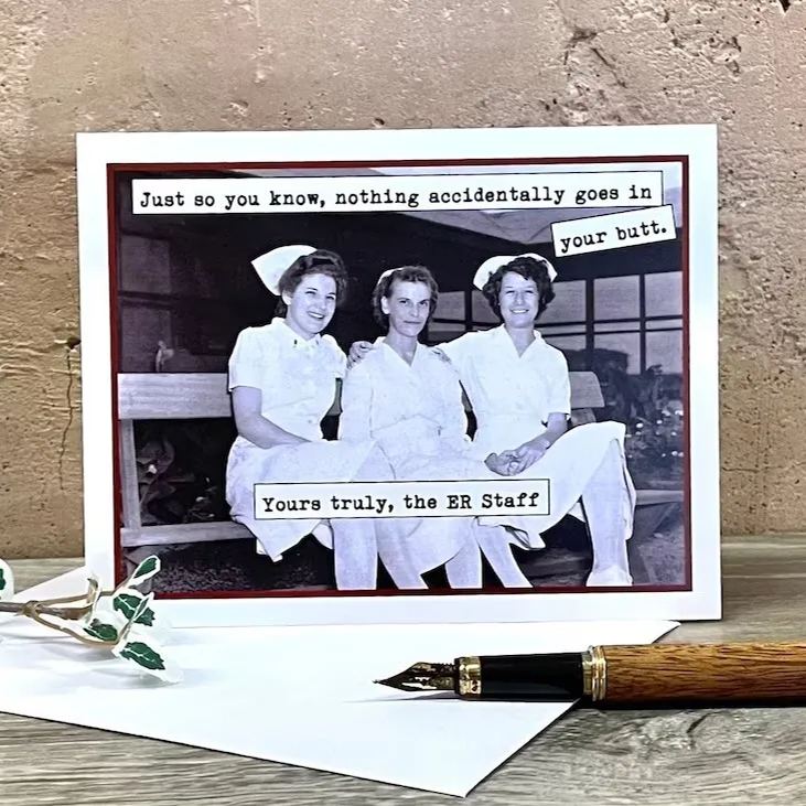  Funny Vintage Photo Card for Nurse - Can't Fix Stupid