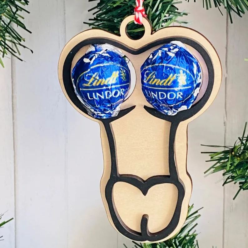 Well Hung Naughty Christmas Ornament