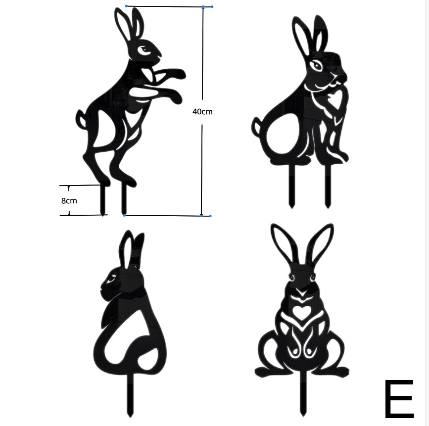 Garden Metal Rabbit Yard Art