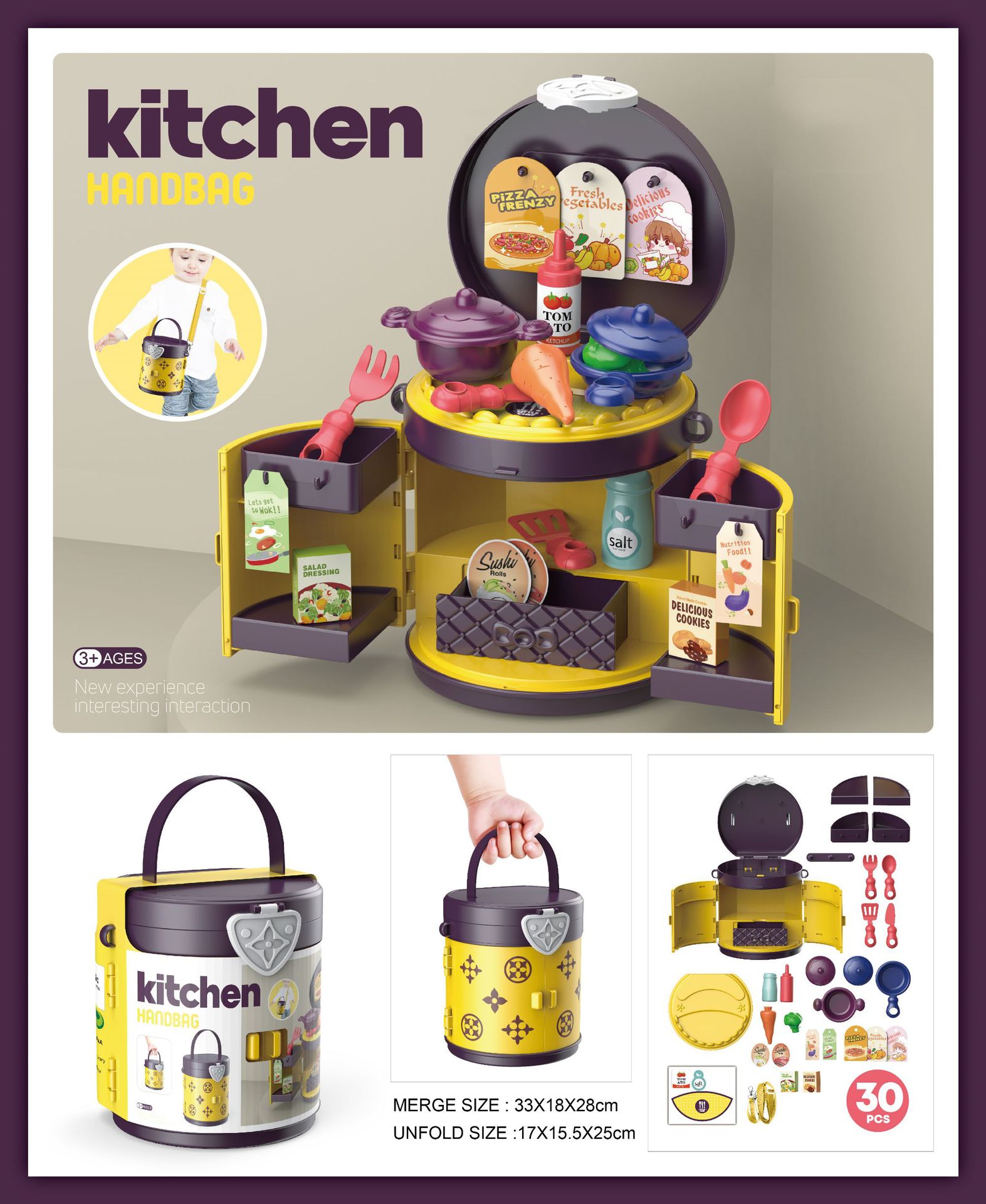 Children's simulation scene bucket bag toy