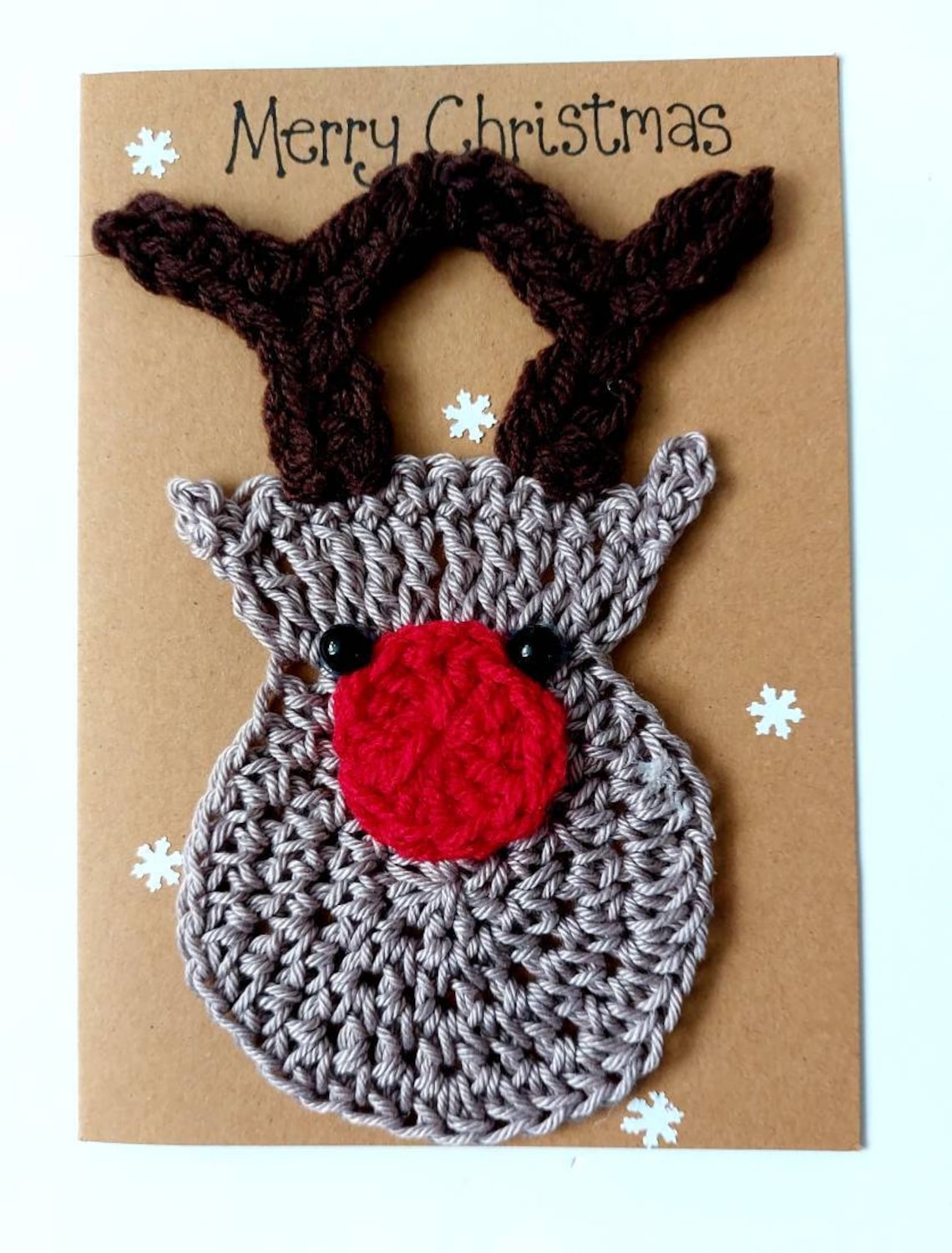 Crochet-handmade Christmas cards(6 cards)
