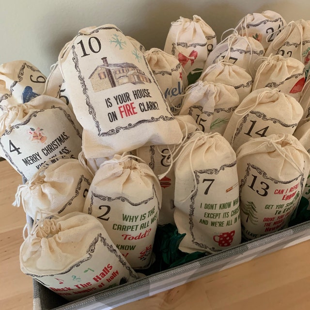 🥳Early Christmas Sale- 49% OFF🎁🎅Christmas Vacation Inspired Advent Calendar Christmas Bags🎁