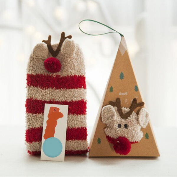 cute christmas furry socks