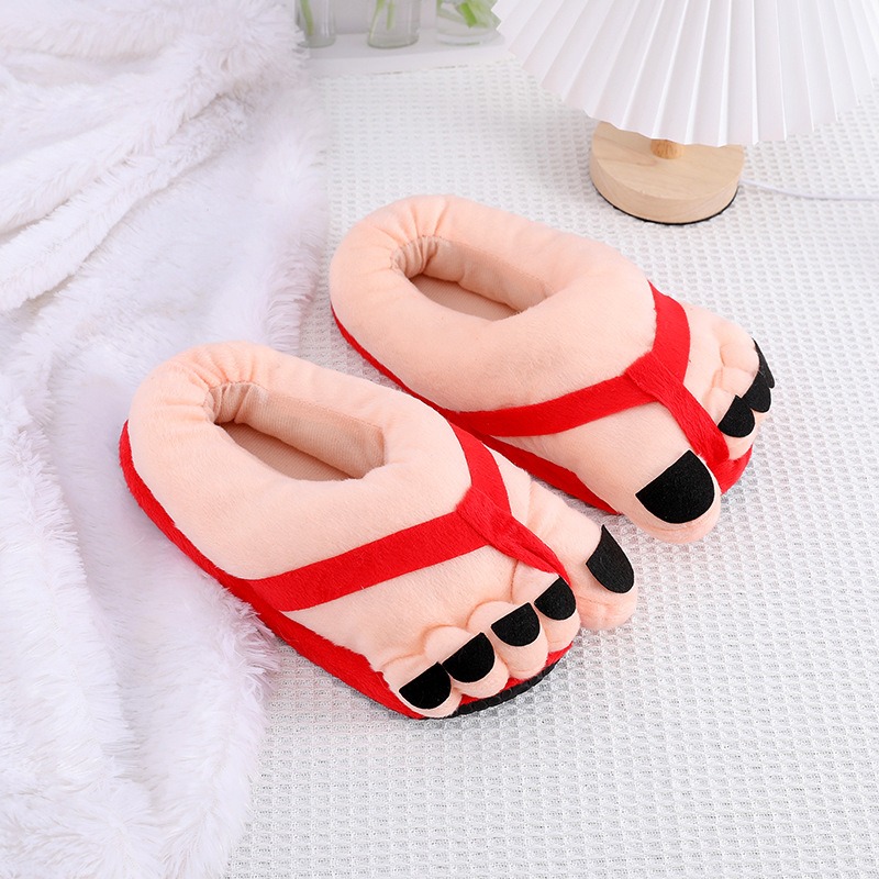  Creative funny big feet cotton slippers