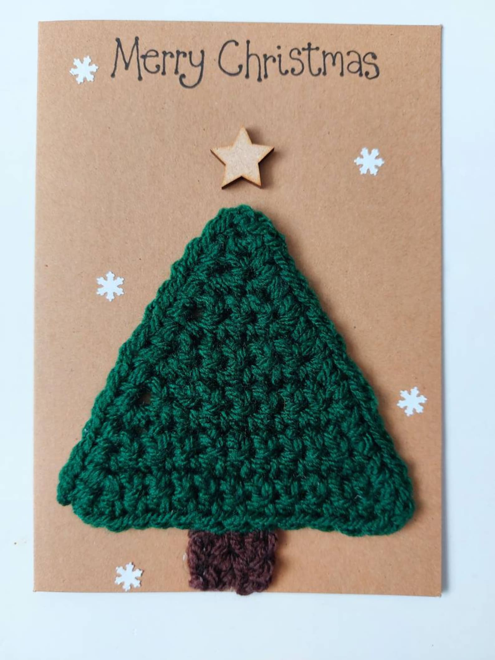 Crochet-handmade Christmas cards(6 cards)