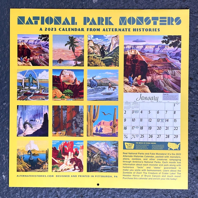 🎁2023 National Park Monsters Calendar, Alternate Histories