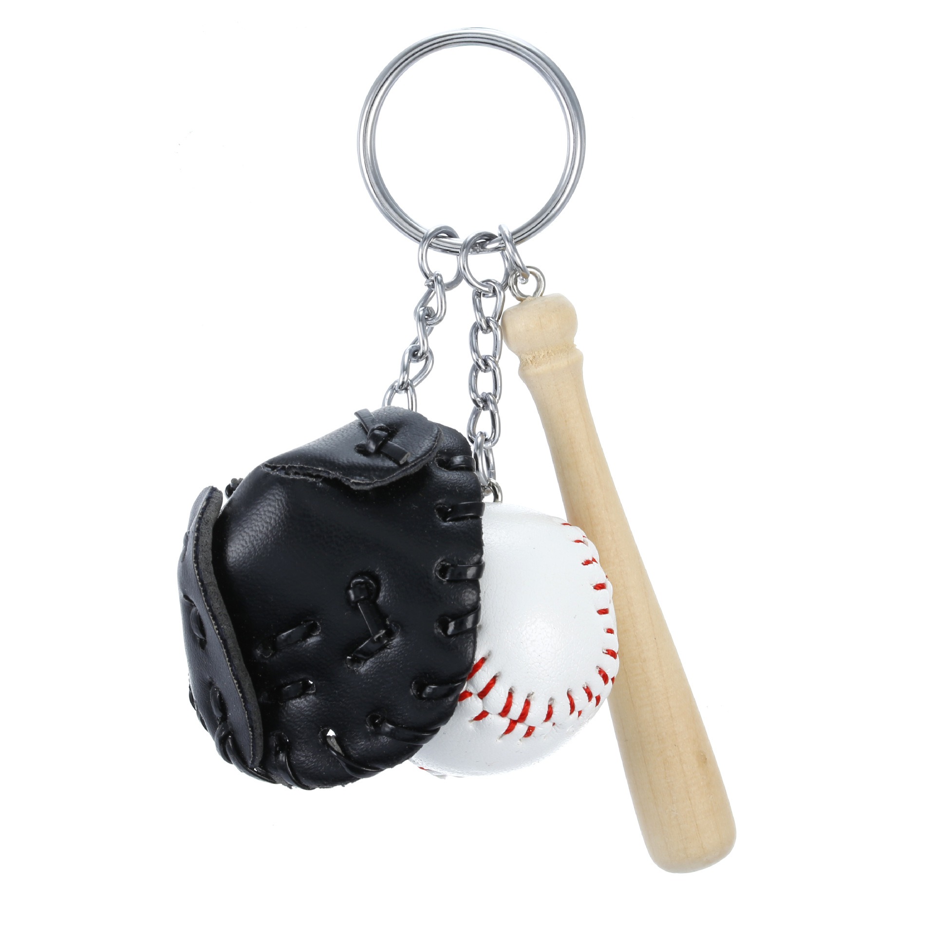 Mini Baseball Glove Set Charm Keychain