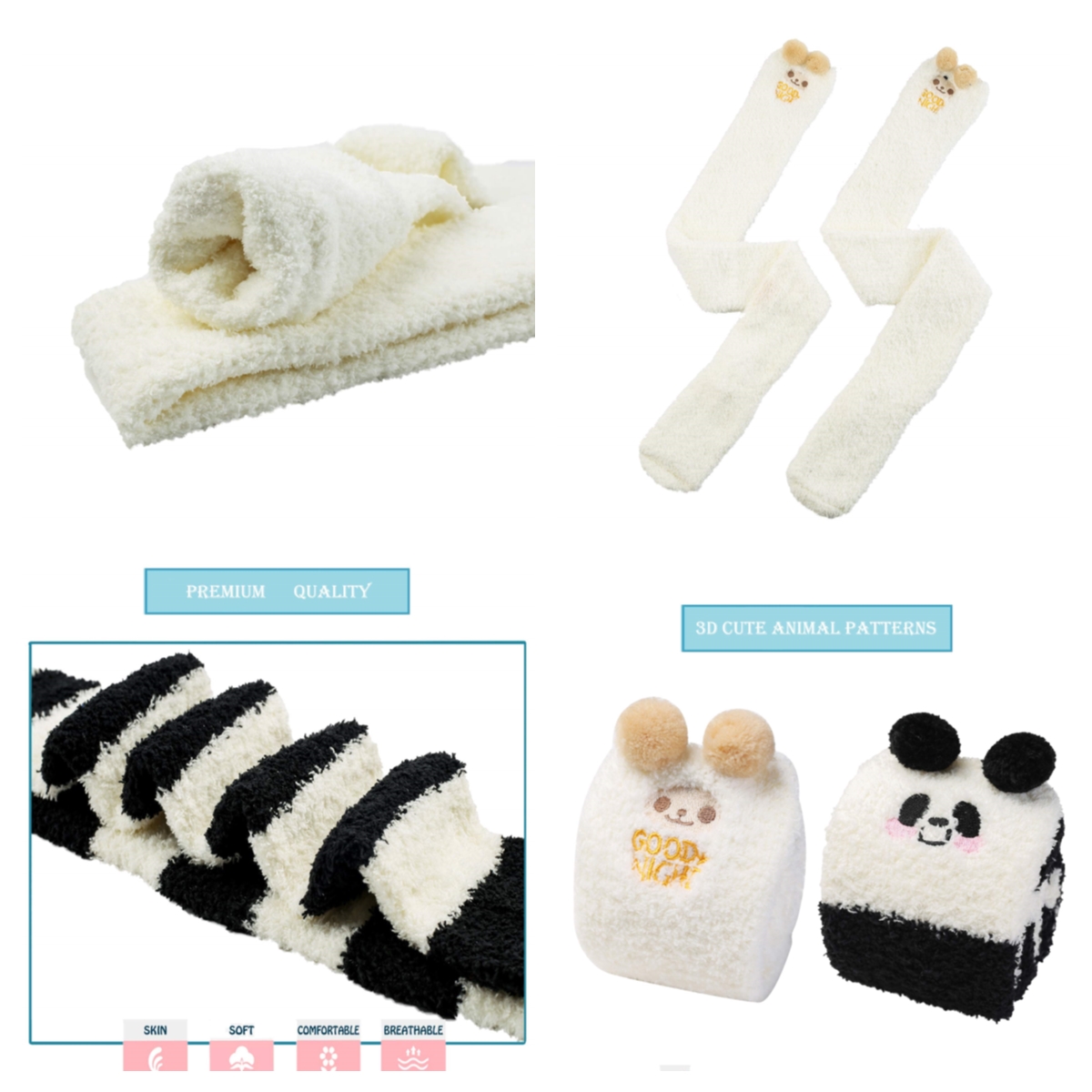 3D Cute Cartoon Over Knee High Fuzzy Socks