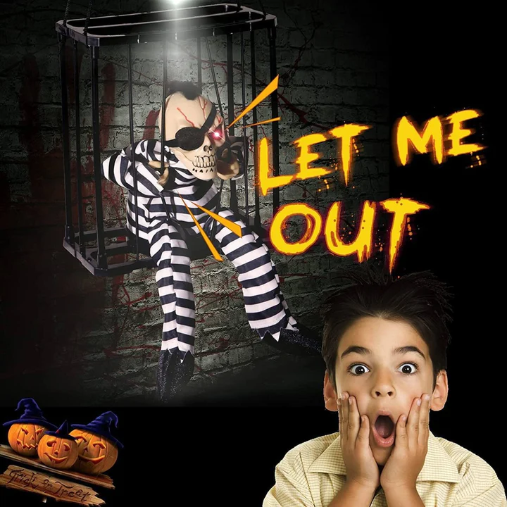 🎃Early Halloween Sale☠️ - Glowing Motion Skeleton Prisoner