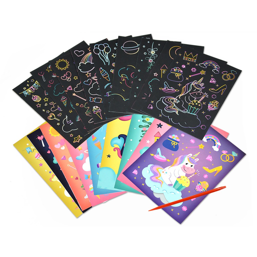 🎨DIY Paint Scraping Magic Scratch Paper Art Cards 🌈