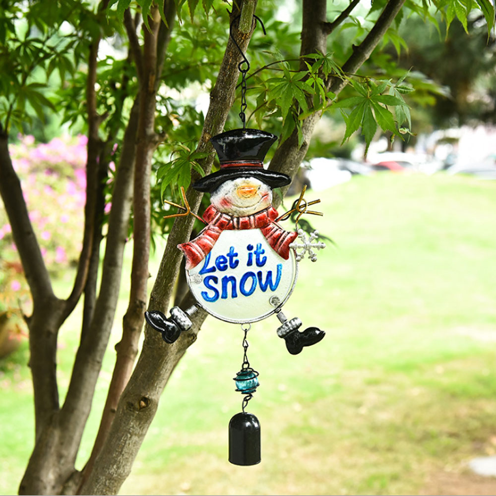Cute Christmas Wind Chimes Wrought Iron Hang Pendant