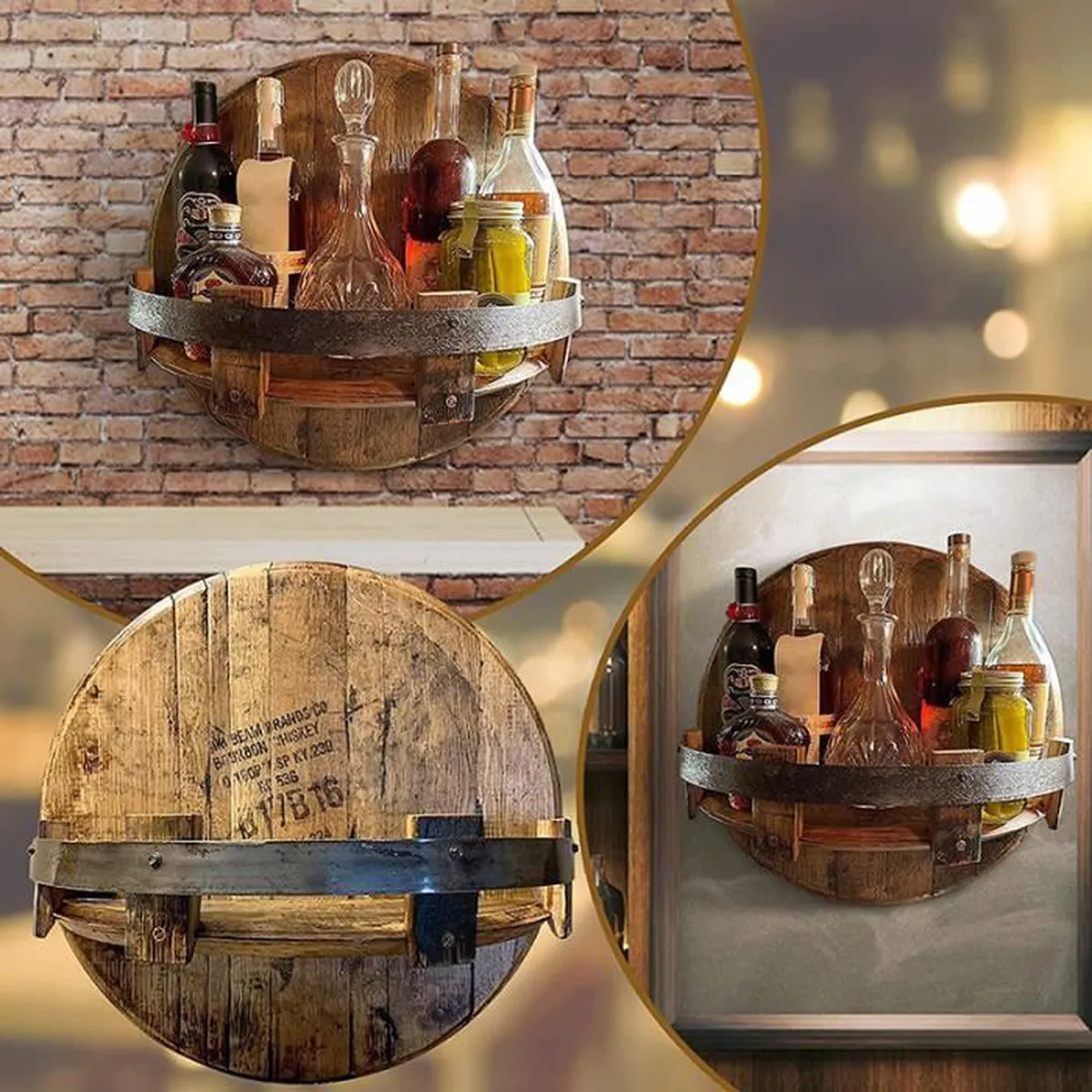 🔥New Year's Promotion 49% OFF - Bourbon Whiskey Barrel Shelf🍺