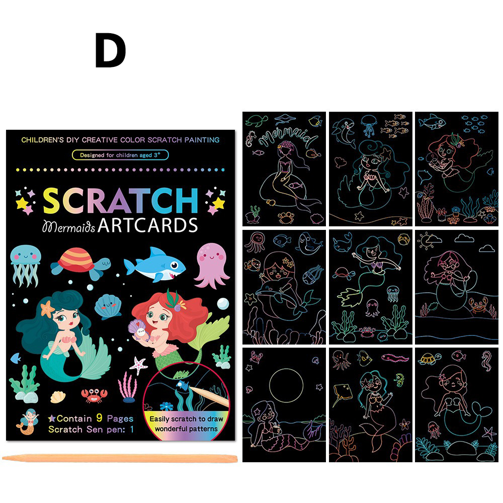 🎨DIY Paint Scraping Magic Scratch Paper Art Cards 🌈