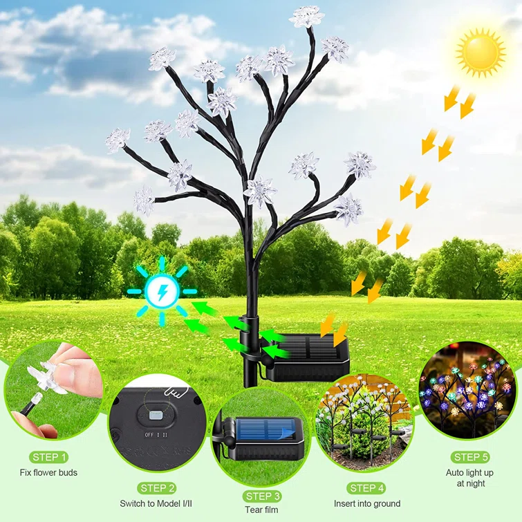 🎊HOT SALE🎊 Waterproof Solar Garden Flower Lamp