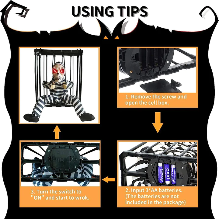 🎃Early Halloween Sale☠️ - Glowing Motion Skeleton Prisoner