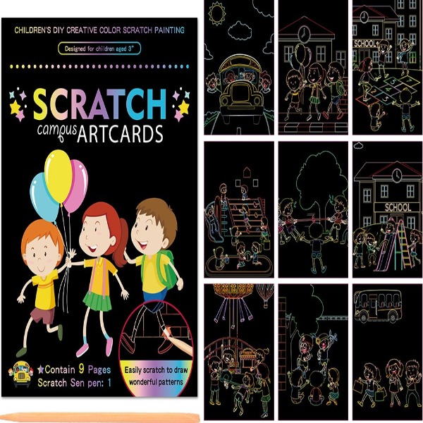 🌈DIY Colourful Magic Scraping Scratch Art Drawing Paper🌈