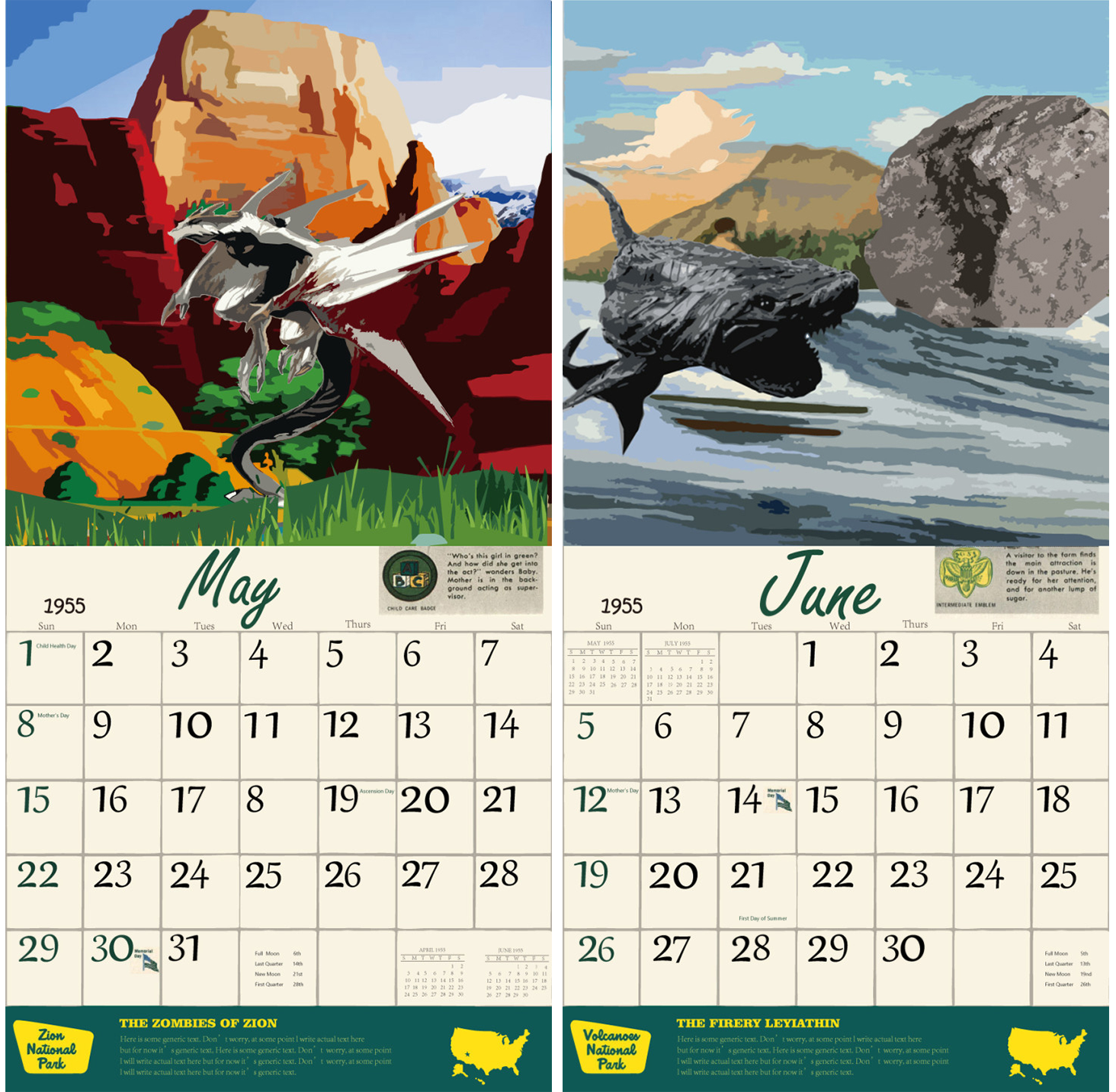 🎁2023 National Park Monsters Calendar, Alternate Histories