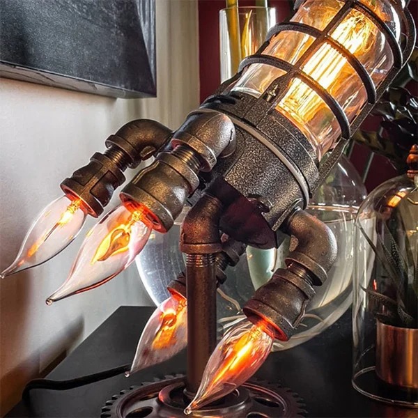 🔥 48% OFF🔥Steampunk Rocket Lamp🚀