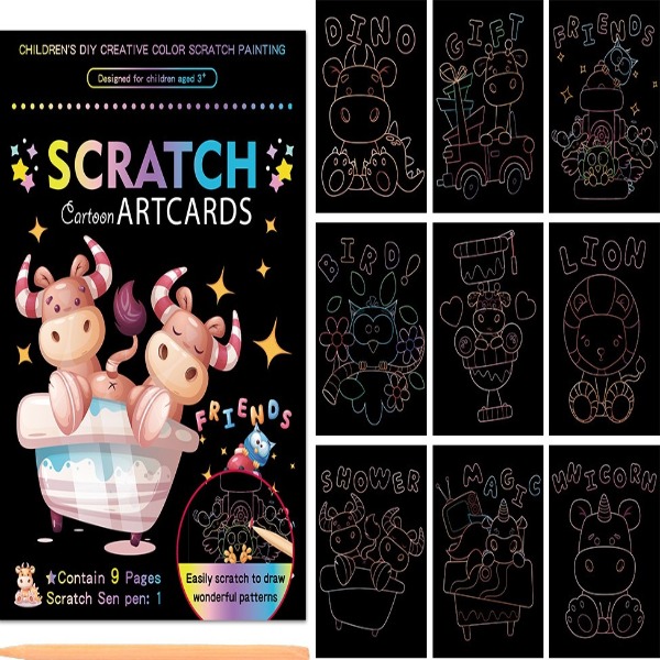 🌈DIY Colourful Magic Scraping Scratch Art Drawing Paper🌈