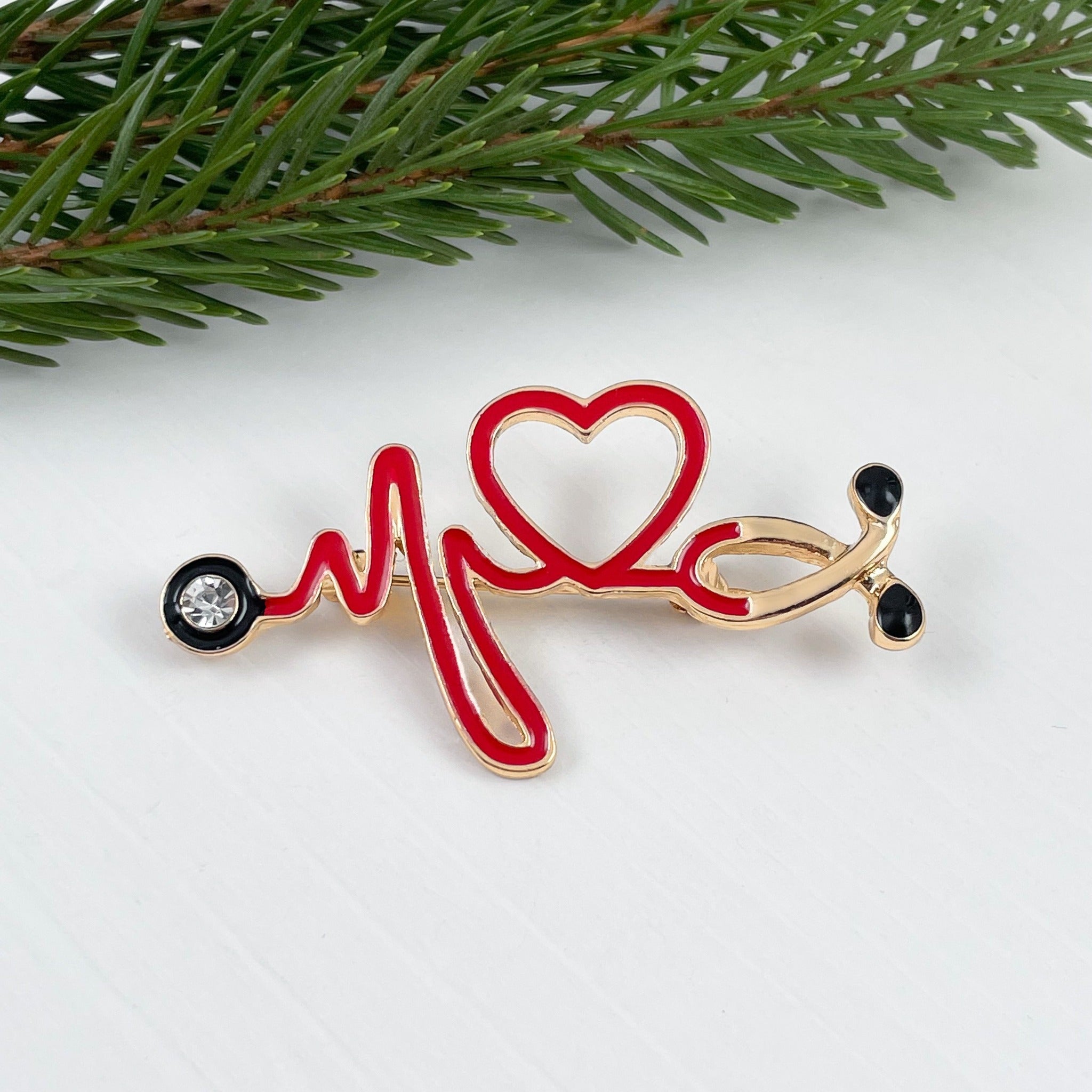 Stethoscope Heartbeat Pin