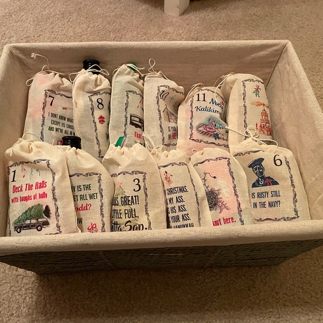 🥳Early Christmas Sale- 49% OFF🎁🎅Christmas Vacation Inspired Advent Calendar Christmas Bags🎁