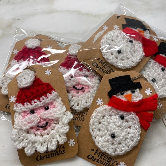 Crochet-handmade Christmas cards(6 cards)
