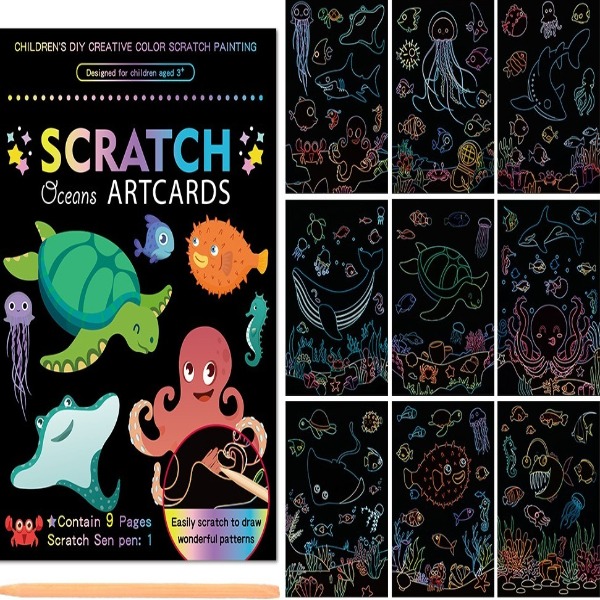 🌈DIY Colourful Magic Scraping Scratch Art Drawing Paper🌈