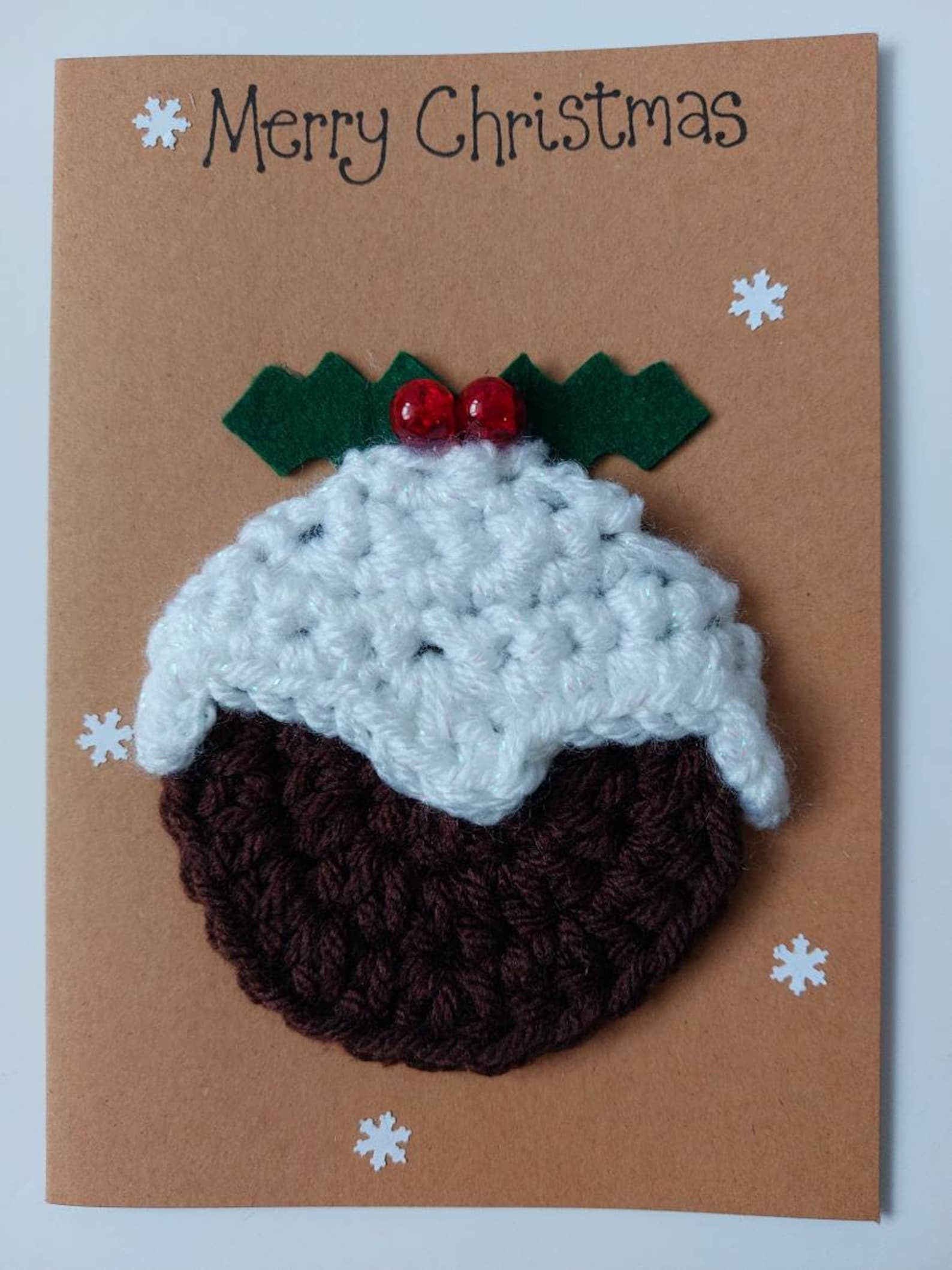 Crochet-handmade Christmas cards(6 cards)