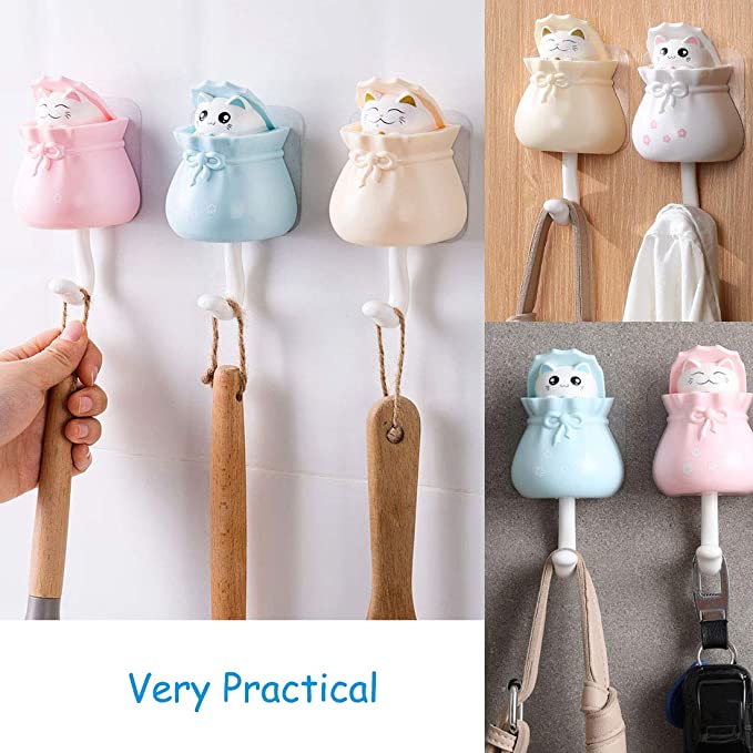 4 Pcs Cute Cat Hooks