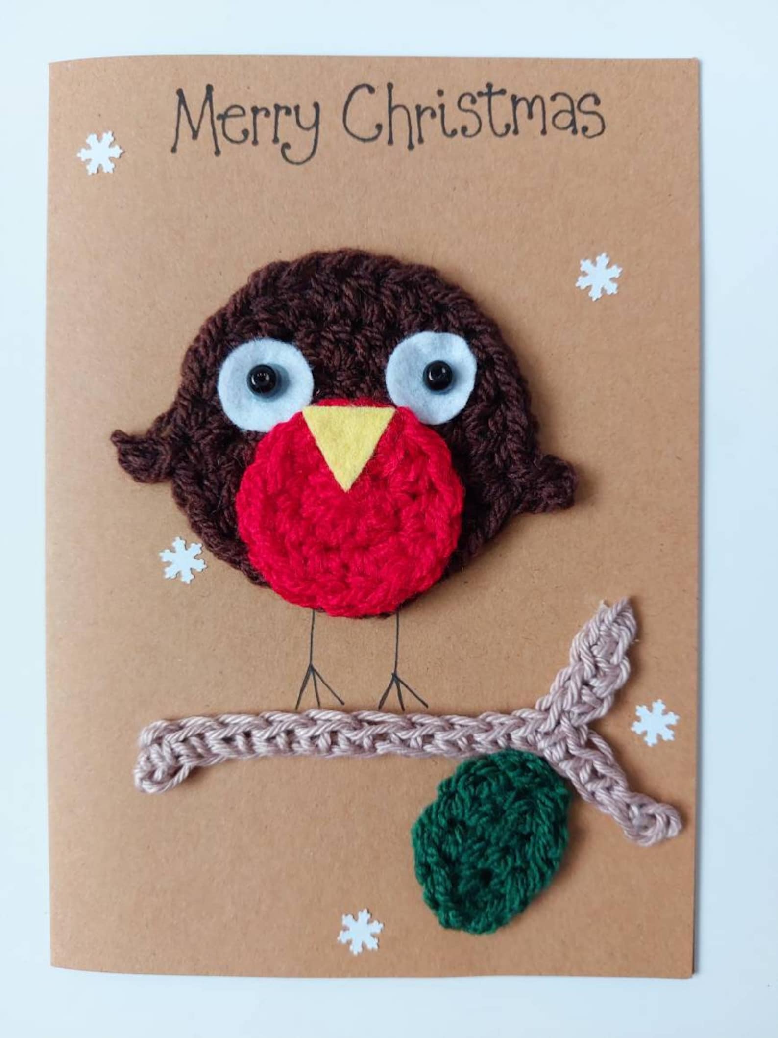 Crochet-handmade Christmas cards(6 cards)
