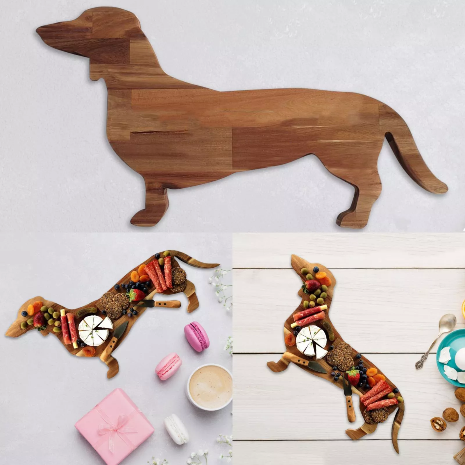 🐶Wooden Dachshund Dog Dinner Plate