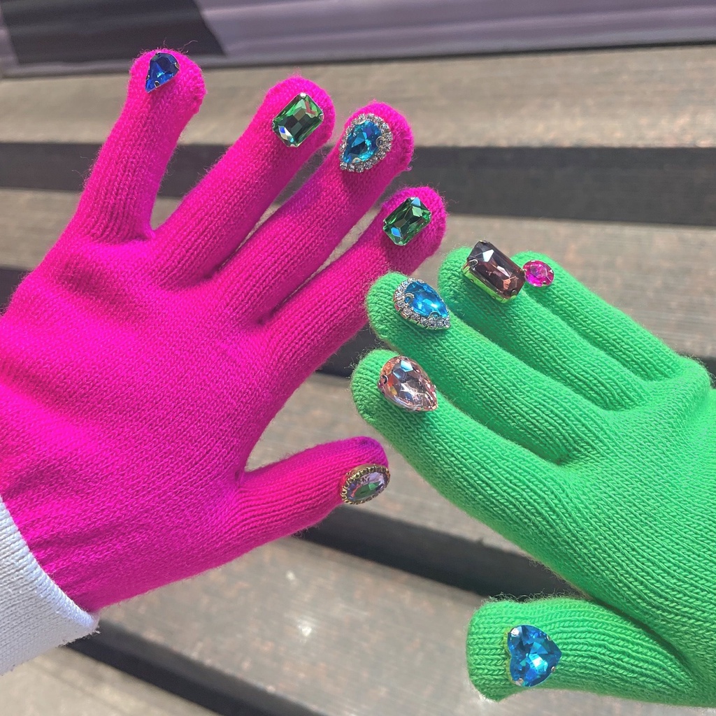 Nail Art Rhinestone Gloves