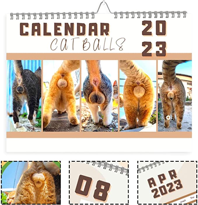 🔥Hot Sale 50% OFF🤣2023 Funny Gift Cats Buttholes Calendar