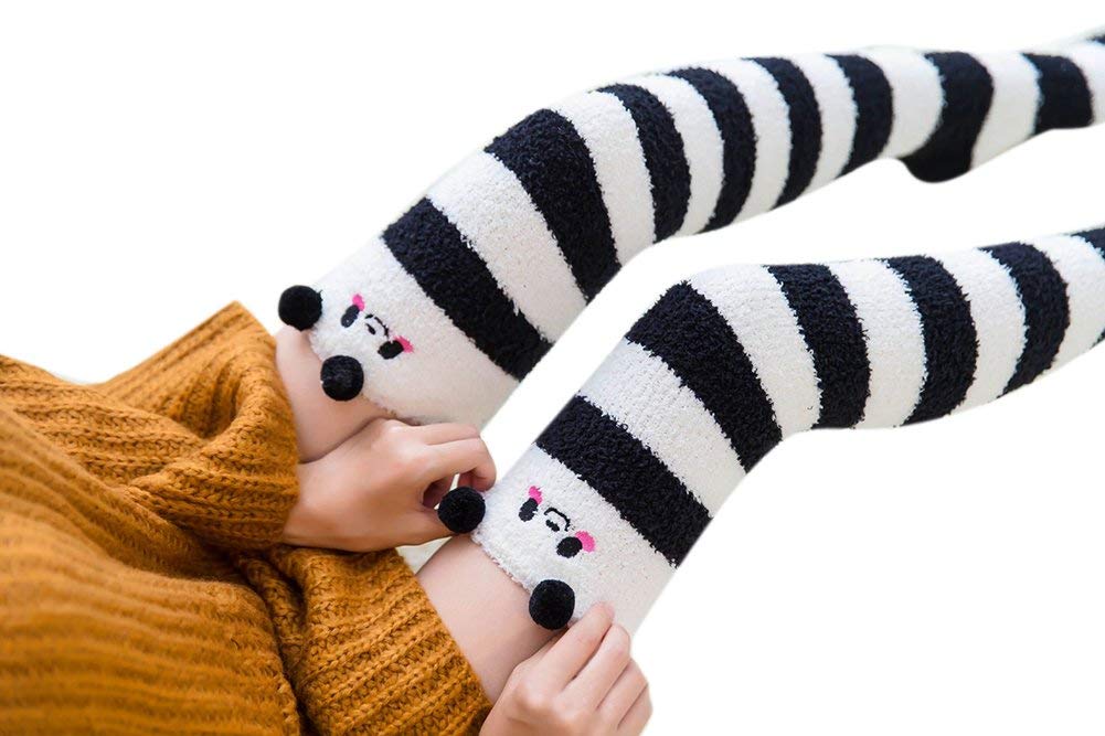 3D Cute Cartoon Over Knee High Fuzzy Socks