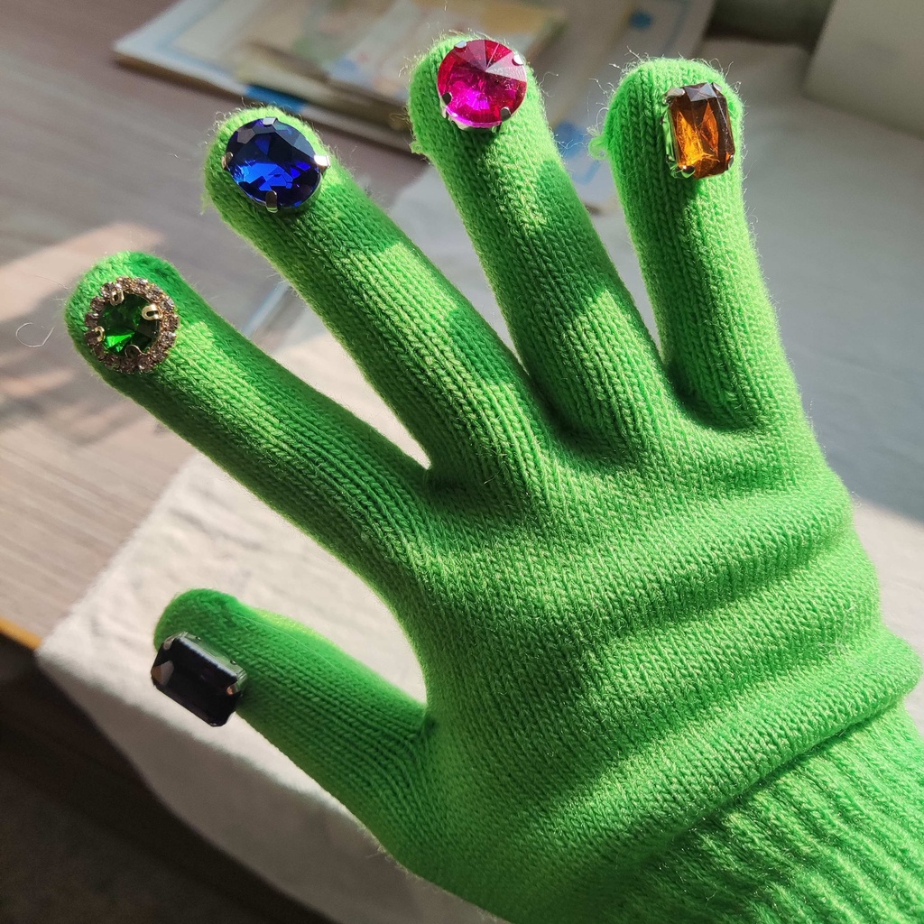 Nail Art Rhinestone Gloves