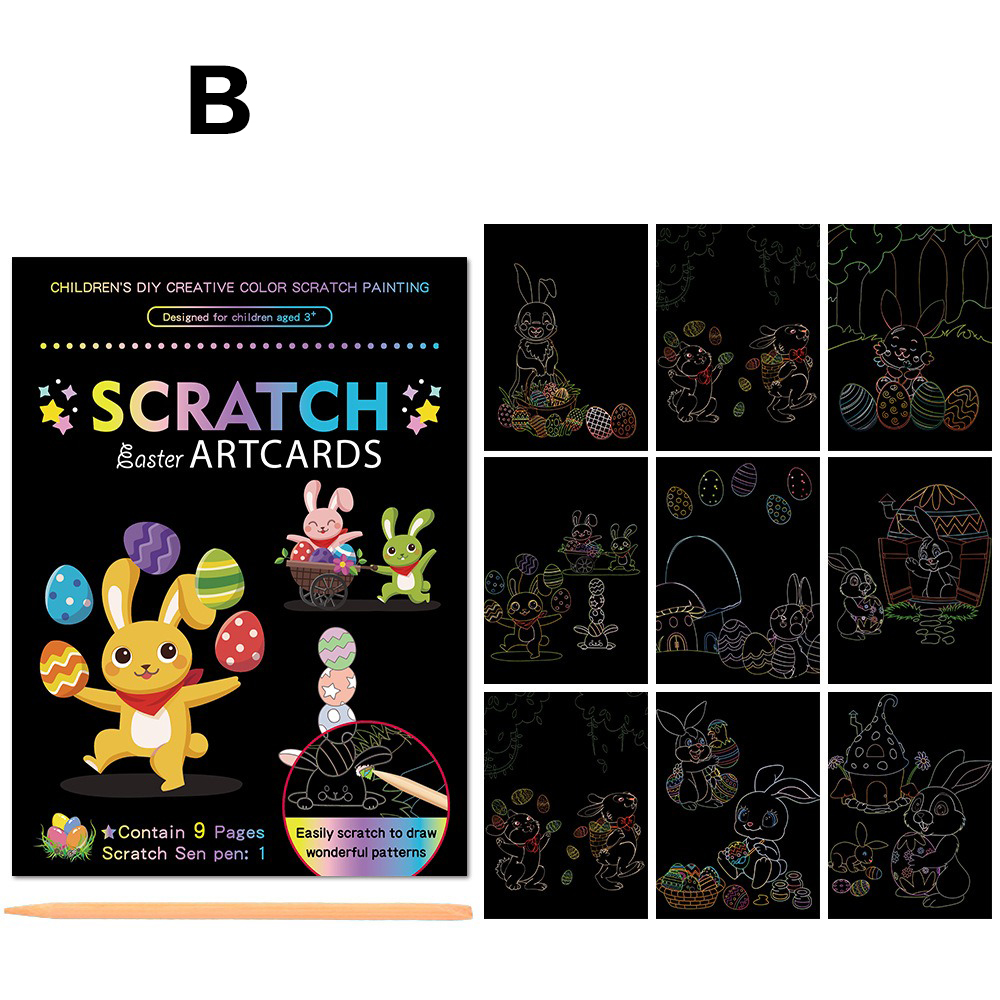 🎨DIY Paint Scraping Magic Scratch Paper Art Cards 🌈