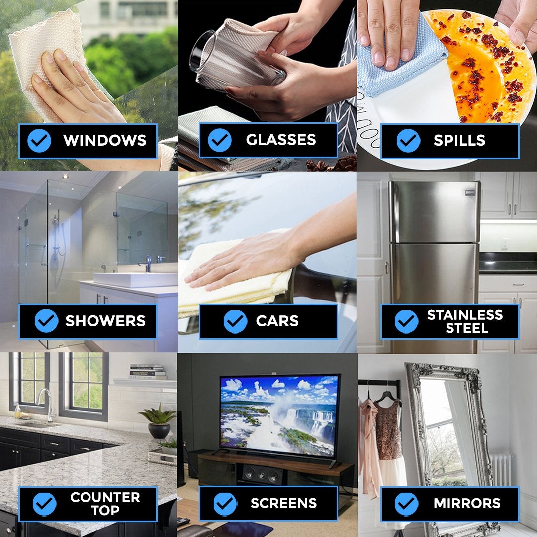 ( Reusable) Streak Free Miracle Cleaning Cloths - ⭐Buy 2 Get 1 Free