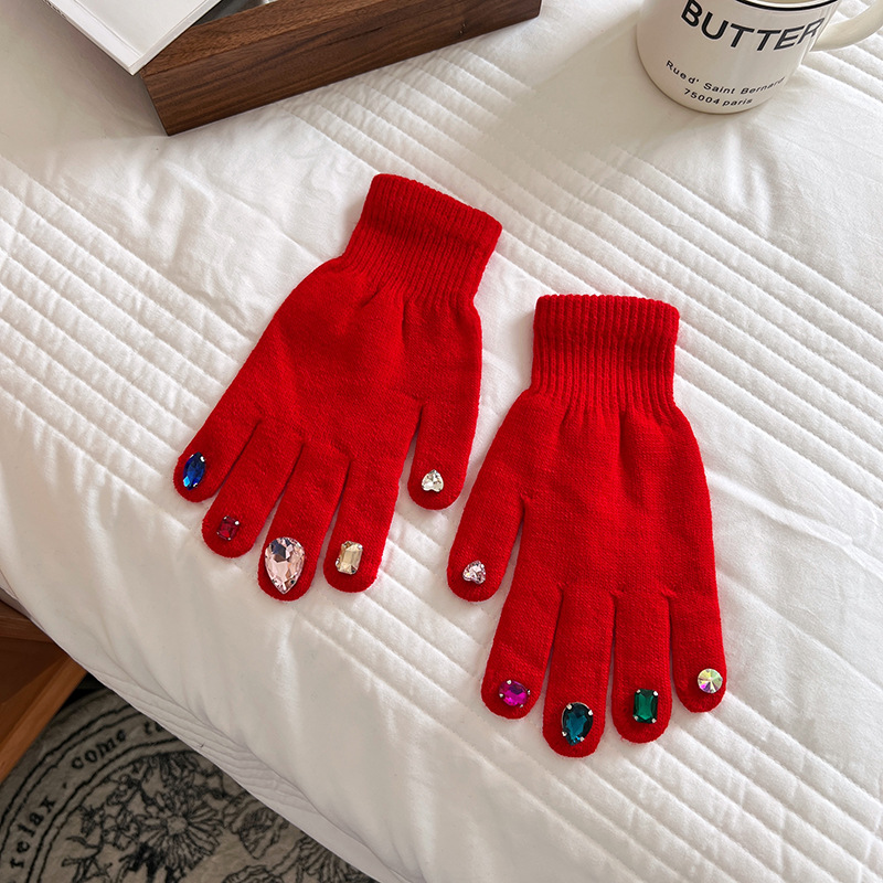 Nail Art Rhinestone Gloves