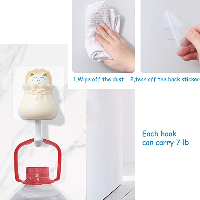 4 Pcs Cute Cat Hooks