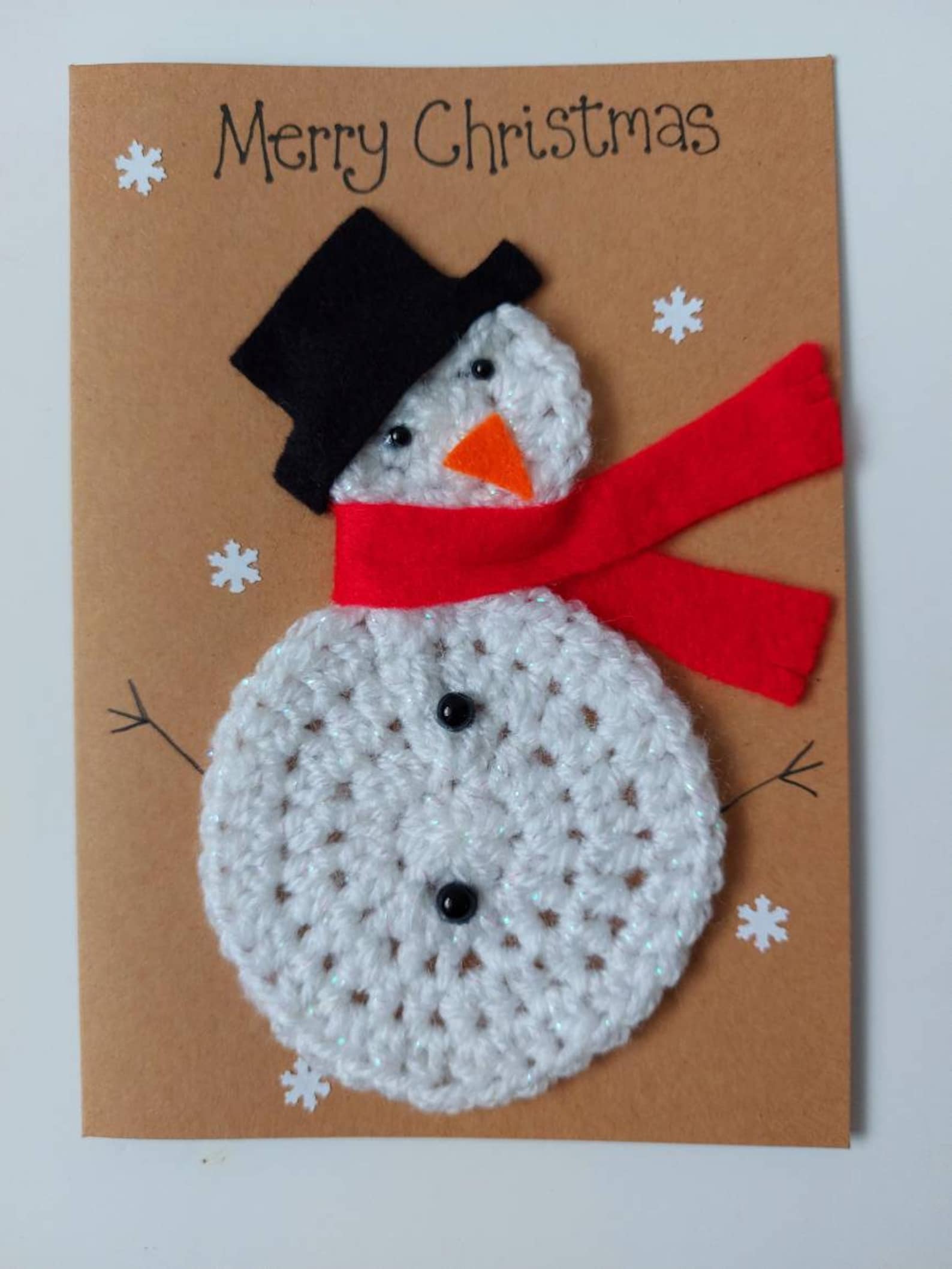 Crochet-handmade Christmas cards(6 cards)