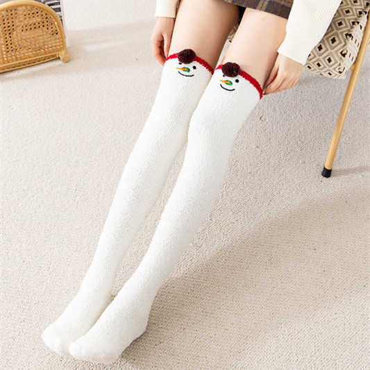 3D Cute Cartoon Over Knee High Fuzzy Socks