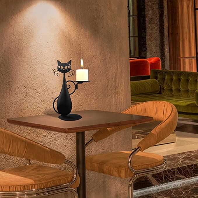 😺Black Cat Candle Holder