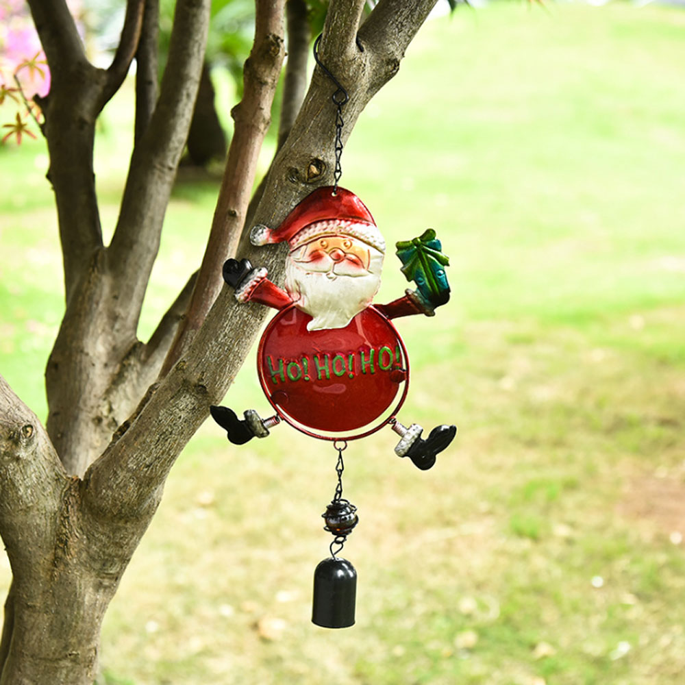 Cute Christmas Wind Chimes Wrought Iron Hang Pendant