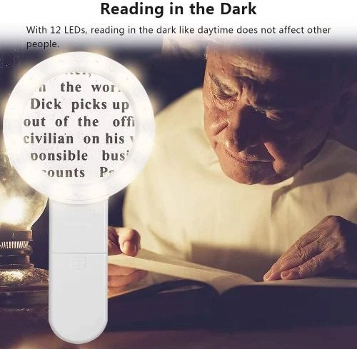 20X Optical Magnifying Glass With LED Light - Senior Gift🎁