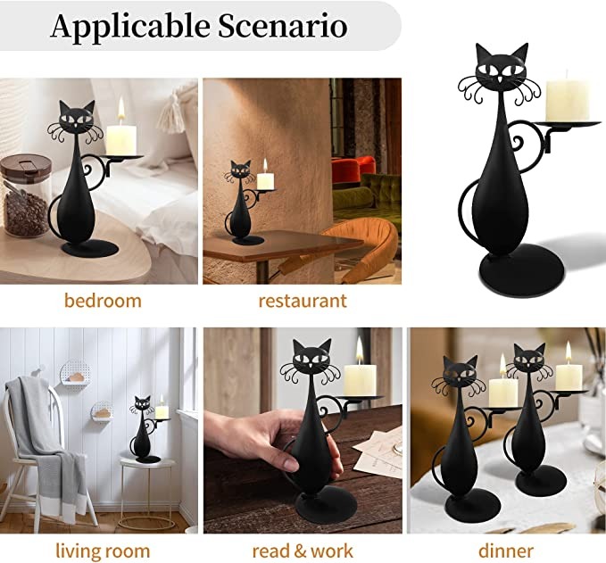 😺Black Cat Candle Holder